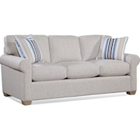 Transitional Queen Sleeper Sofa with Rolled Armrests