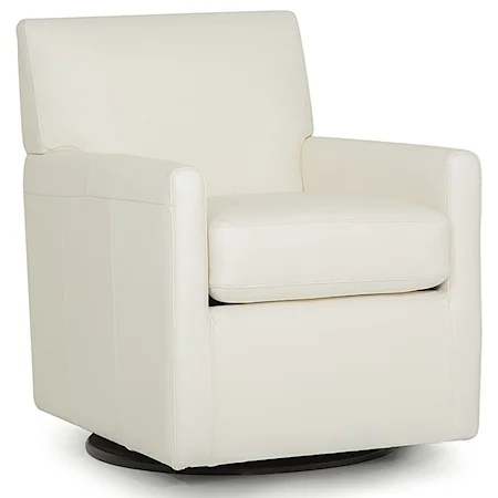Pia Contemporary Swivel Chair with Track Arms