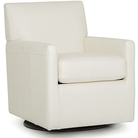 Pia Contemporary Swivel Chair with Track Arms