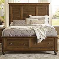 Charleston Queen Panel Bed with Footboard Storage