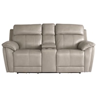 Transitional Power Motion Loveseat with Console