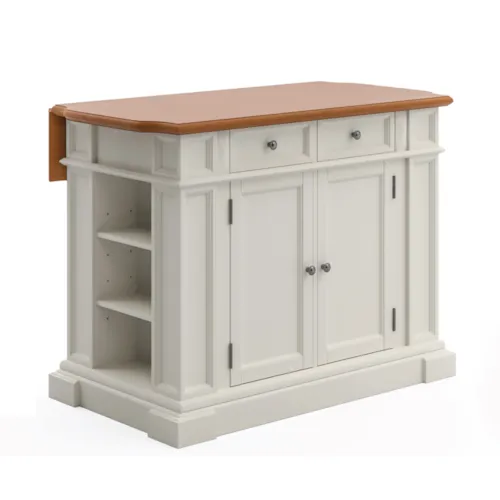 Traditional Kitchen Island with Drop Leaf
