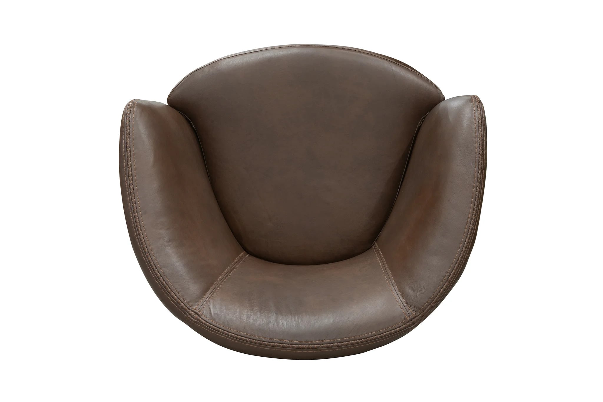 Leather Swivel Barrel Chair