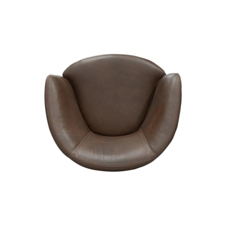 Leather Swivel Barrel Chair