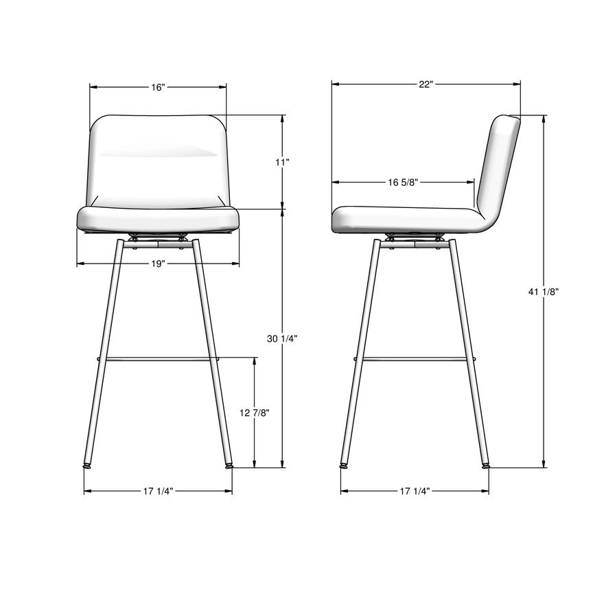 Upholstered Bar Height Swivel Stool