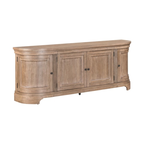 Traditional 82" 4-Door TV Console with Adjustable Shelving