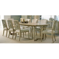 Coastal 9-Piece Dining Table and Chair Set with Table Leaves