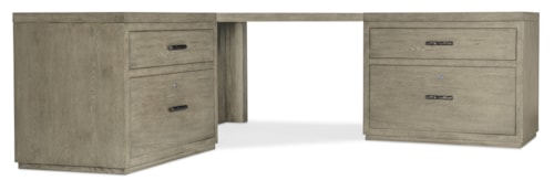Casual Corner Office Storage Desk with 2 Lateral File Cabinets