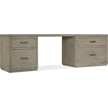 Casual Storage Desk with 2 File Cabinets