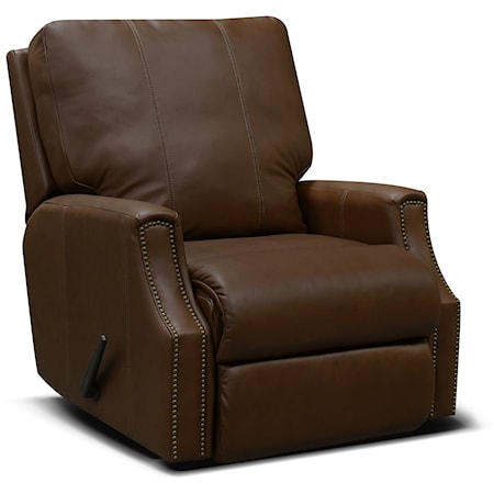 Casual Leather Minimum Proximity Recliner with Nailheads