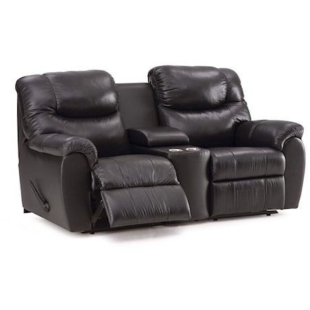 Regent Casual Upholstered Manual Reclining Loveseat with Center Console