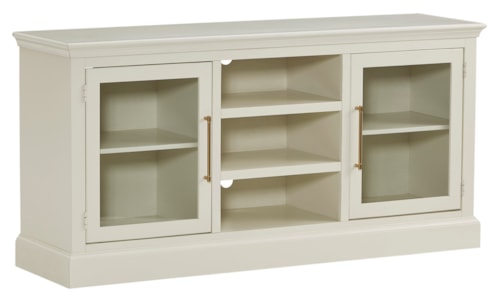 Traditional 66" Console with 2 Doors and Wire Management