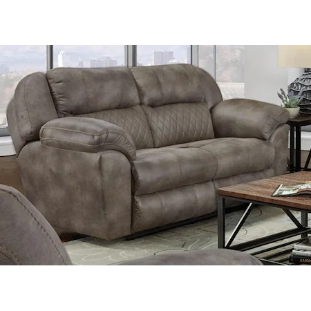 Casual Power Lay Flat Gliding Loveseat with Power Headrest and Dual Heat & Massage