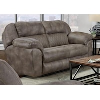 Casual Power Lay Flat Gliding Loveseat with Power Headrest and Dual Heat & Massage