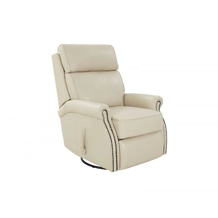 Traditional Swivel Glider Manual Recliner with Nailhead Details