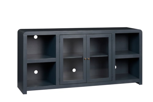 Contemporary 6-Shelft 71" Console with 2-Doors and Wire Management Holes