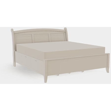 King Arched Panel Bed with Both Drawersides