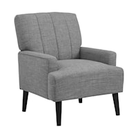 Contemporary Accent Chair with Channel Tufting