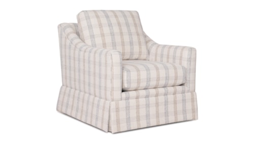 Transitional Swivel Chair with Skirted Base