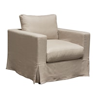 Slip-Cover Chair In Sand Natural Linen