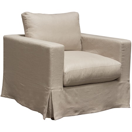 Slip-Cover Chair In Sand Natural Linen