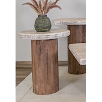 Rustic Round End Table