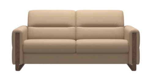 Contemporary 2.5-Seater Sofa with Wood Arms