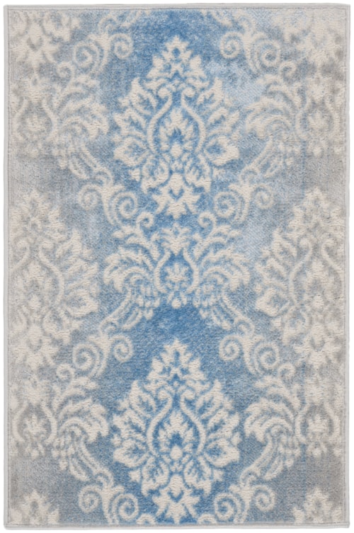 2' x 3' Ivory Blue Rectangle Rug