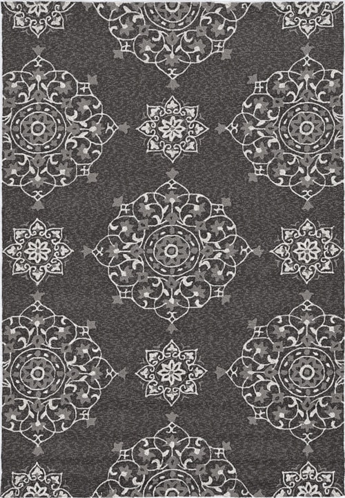 7'6" Charcoal Round Rug