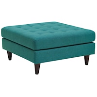 Empress Contemporary Upholstered Large Tufted Ottoman - Teal