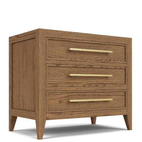 Contemporary 3-Drawer Nightstand with USB/USB-C Ports