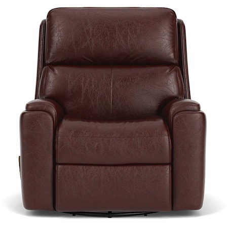 Casual Swivel Gliding Recliner with Pillow Arms