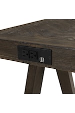 Intercon Hearst Contemporary Rustic Sofa Table with USB Outlets
