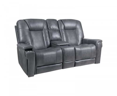 Casual Power Reclining Console Loveseat with USB Port