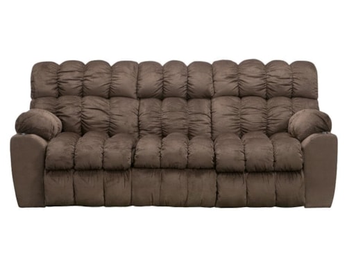 Casual Manual Reclining Sofa with Lumbar Massage & Fridge