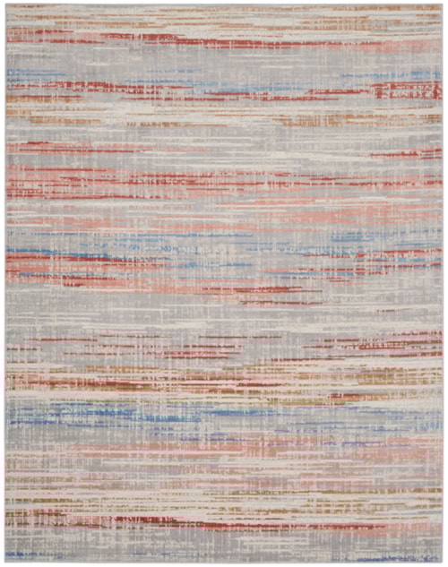 7'10" x 9'10" Ivory Multicolor Rectangle Rug