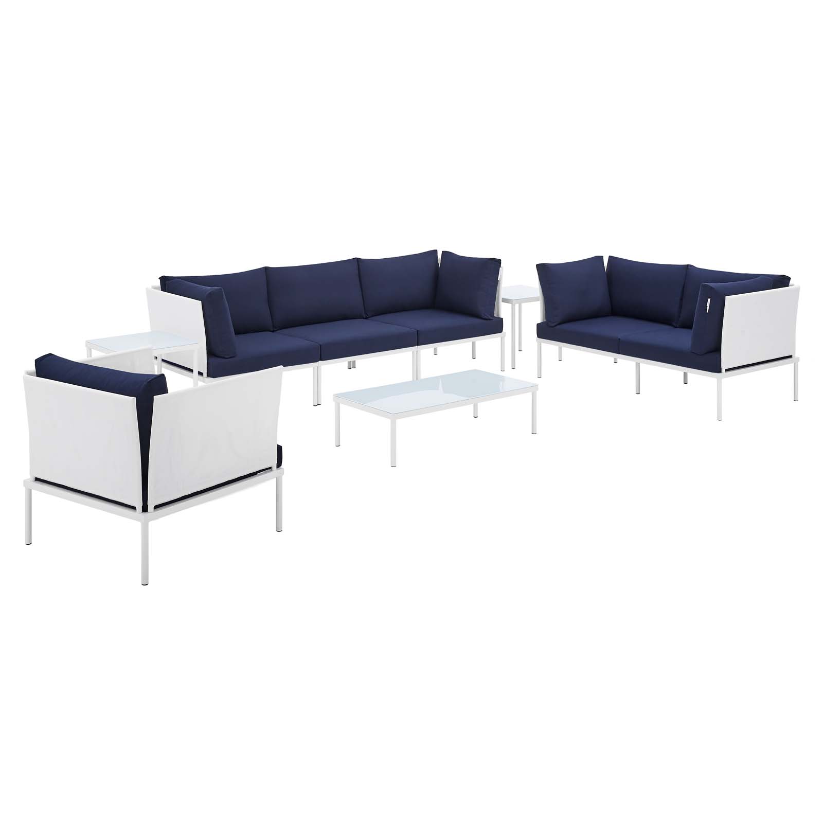 Modway Harmony Outdoor 8Piece Aluminum Seating Set Value City