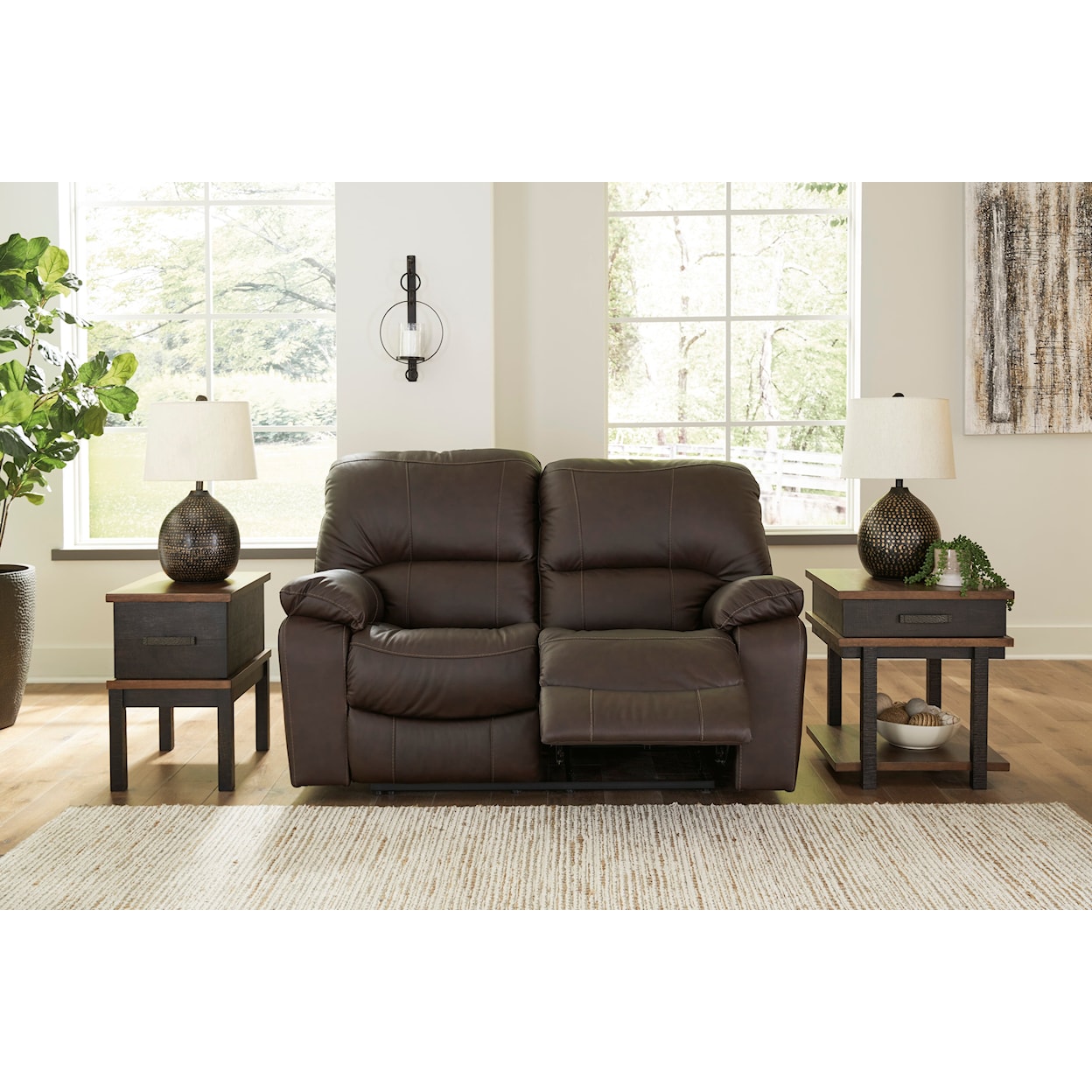 Signature Leroy Leather Power Loveseat