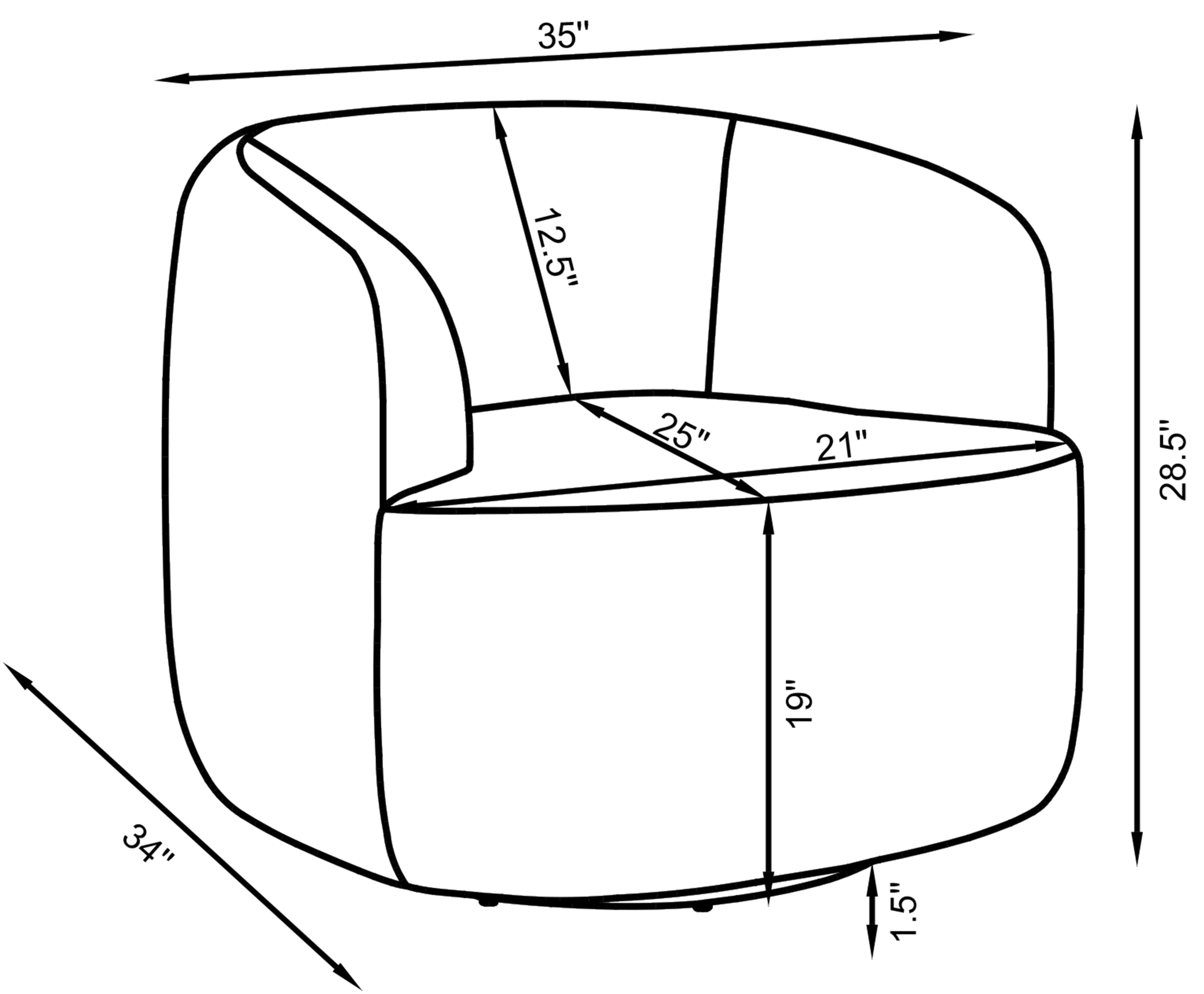 Coaster Hudson Hudson Faux Sheepskin Swivel Chair