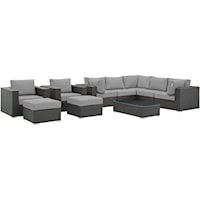 10 Piece Outdoor Patio Sunbrella® Sectional Set