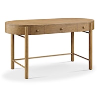 Traditional Oval Writing Desk with USB Ports