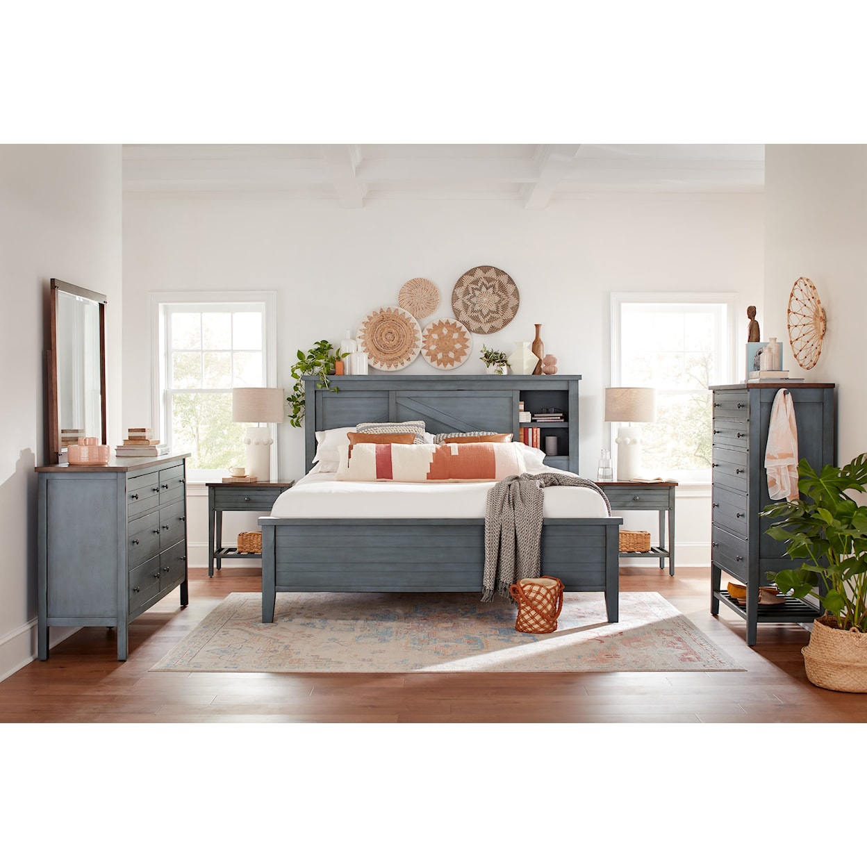 Aspenhome Pinebrook Cal. King Storage Bookcase Bed