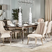 Glam 4 Leg Oval Dining Table with 2 22" Leaves