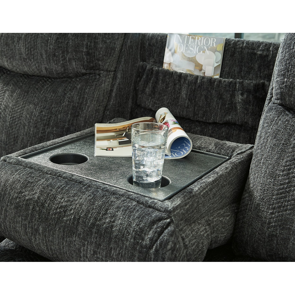 Signature Design Martinglenn Reclining Sofa with Drop Down Table