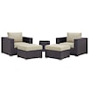 Modway Convene Outdoor 5 Piece Sectional Set