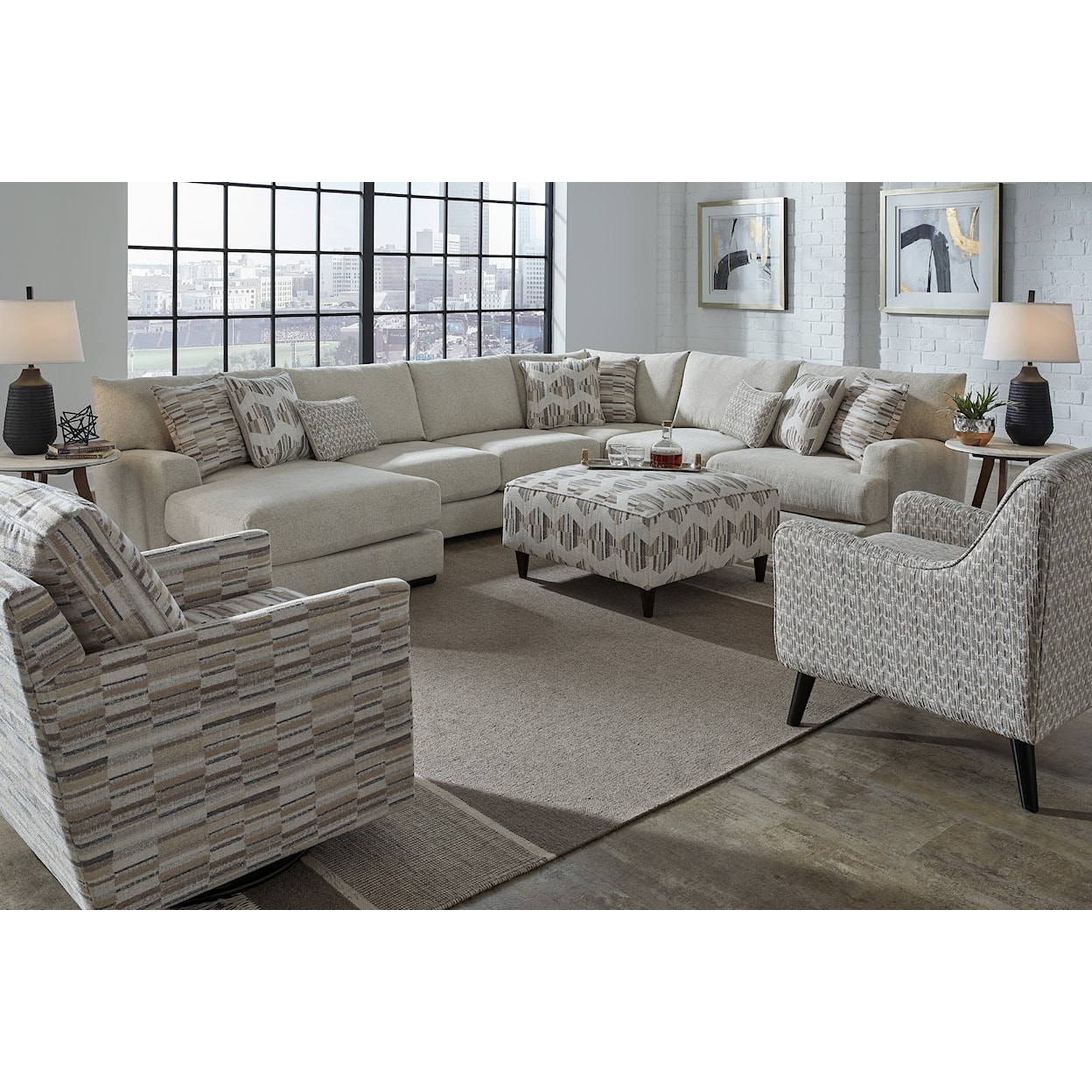 VFM Signature 51 MARE IVORY 4-Piece Sectional with Left Chaise