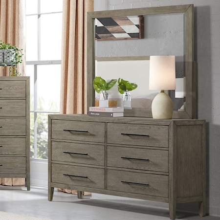 Dresser and Mirror Set