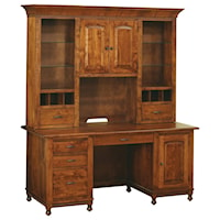 Customizable Solid Wood Wall Unit Desk and Hutch