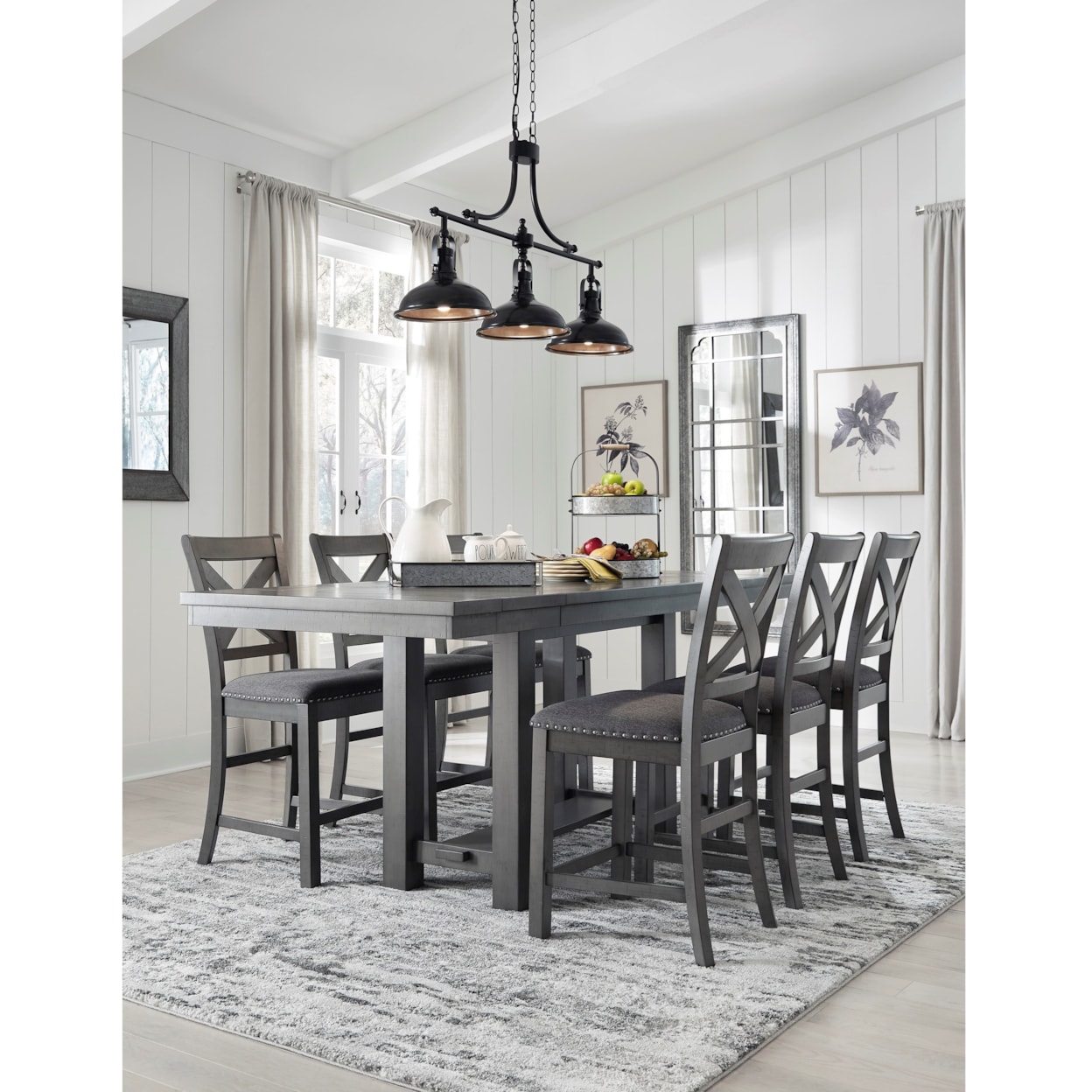 Ashley Signature Design Myshanna 7-Piece Counter Table Set