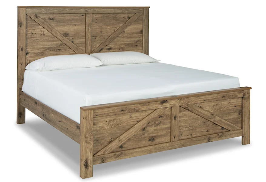 Shurlee King Crossbuck Panel Bed by Signature Design by Ashley at Furniture Fair - North Carolina